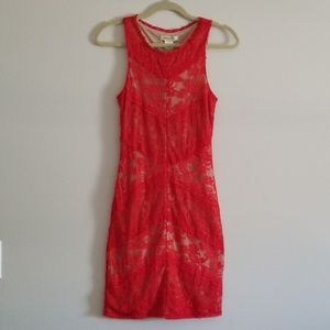 NEW! Red Lace Sleeveless Dress